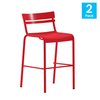 Flash Furniture Red All-Weather Steel Bar Stool, 2PK 2-XU-CH-10318-B-RED-GG